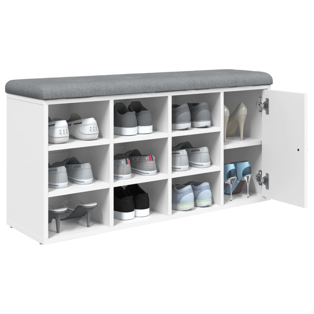 VidaXL Schoenenbank 102x32x50 cm bewerkt hout wit