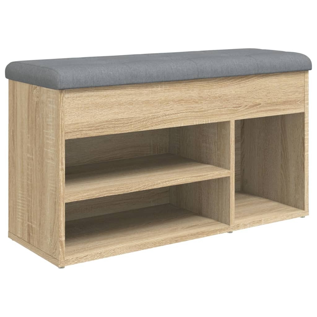 VidaXL Schoenenbank 82x32x45,5 cm bewerkt hout sonoma eikenkleurig
