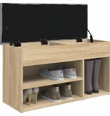 VidaXL Schoenenbank 82x32x45,5 cm bewerkt hout sonoma eikenkleurig