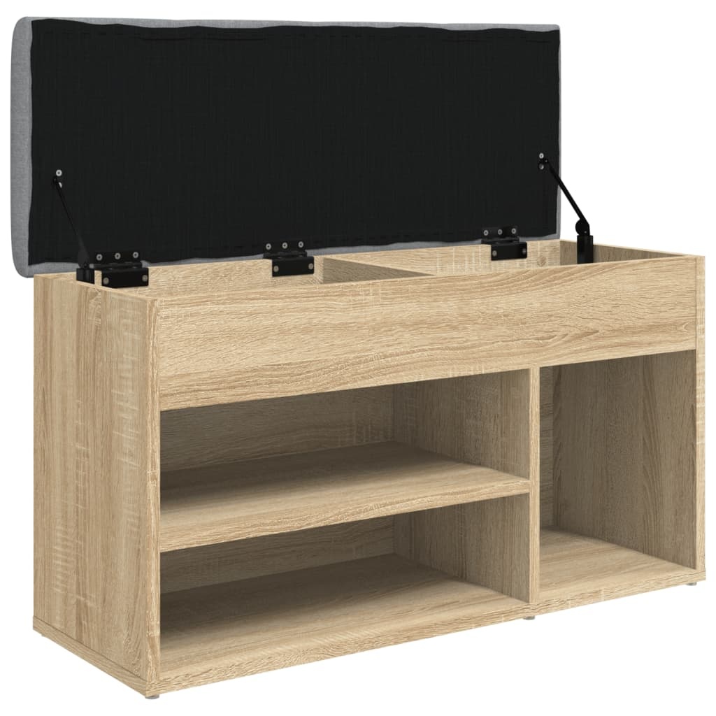 VidaXL Schoenenbank 82x32x45,5 cm bewerkt hout sonoma eikenkleurig