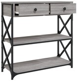 VidaXL Wandtafel 75x28x75 cm bewerkt hout grijs sonoma eikenkleurig