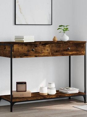 VidaXL Wandtafel 100x34,5x75 cm bewerkt hout gerookt eikenkleurig