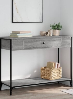 VidaXL Wandtafel 100x34,5x75 cm bewerkt hout grijs sonoma eikenkleurig