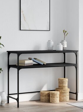 VidaXL Wandtafel 100x35,5x75 cm bewerkt hout zwart