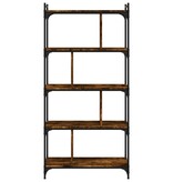 VidaXL Boekenkast 5-laags 76x32x158 cm bewerkt hout gerookt eikenkleur