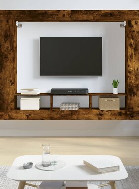 VidaXL Tv-meubel 152x22x113 cm bewerkt hout gerookt eikenkleurig