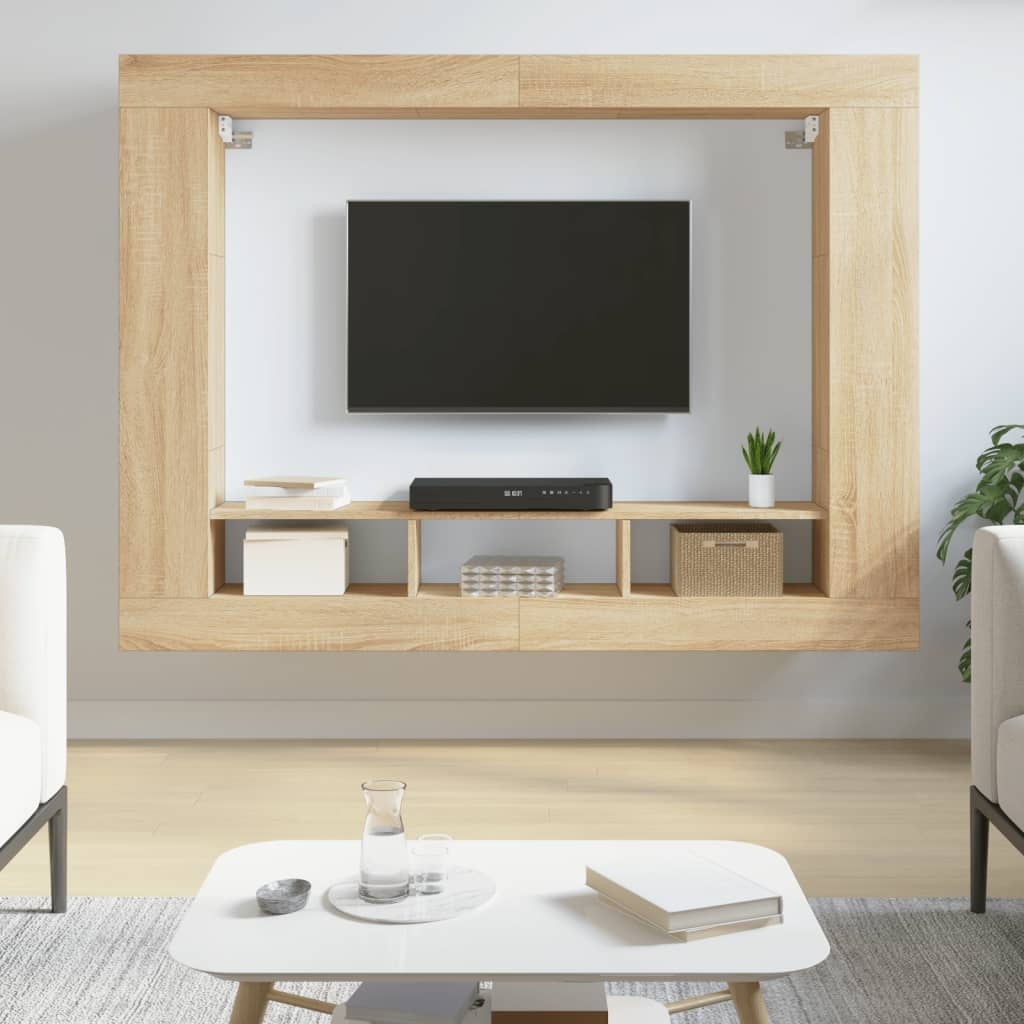 VidaXL Tv-meubel 152x22x113 cm bewerkt hout sonoma eikenkleurig