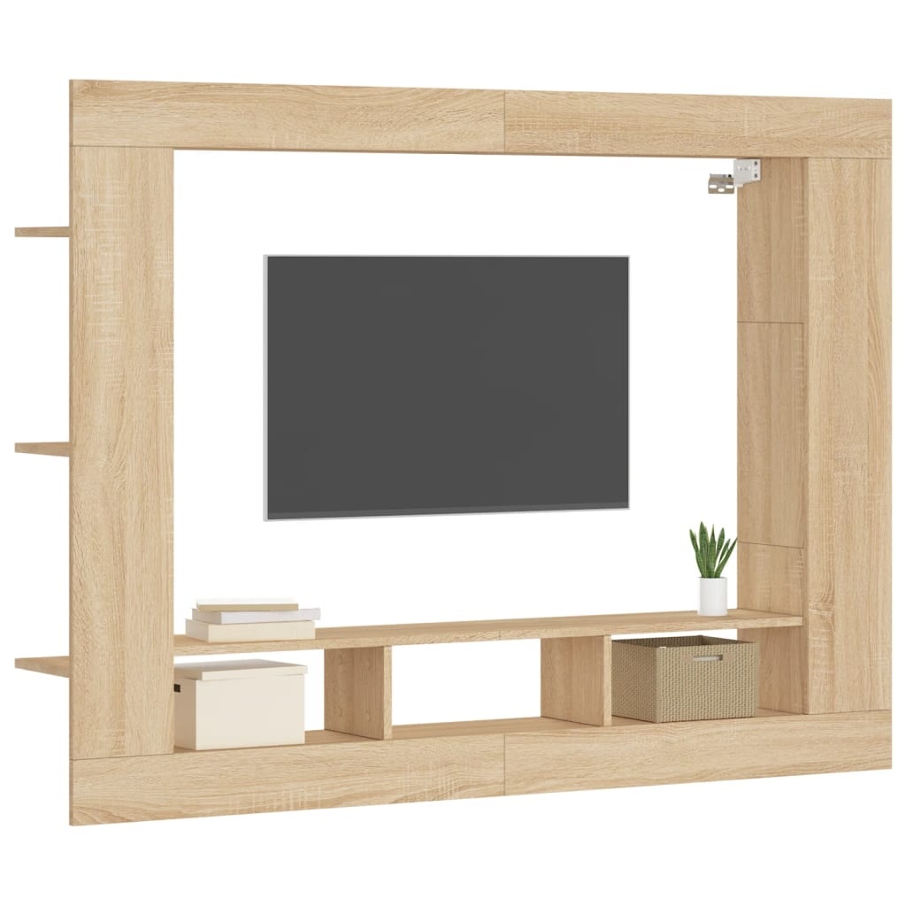 VidaXL Tv-meubel 152x22x113 cm bewerkt hout sonoma eikenkleurig