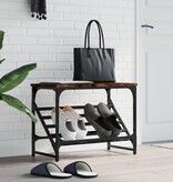 VidaXL Schoenenrek 60x30x45 cm bewerkt hout gerookt eikenkleurig