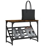 VidaXL Schoenenrek 60x30x45 cm bewerkt hout gerookt eikenkleurig