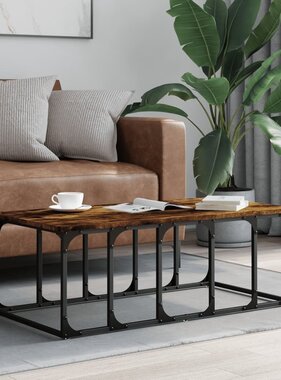 VidaXL Salontafel 100x50x35,5 cm bewerkt hout gerookt eikenkleurig