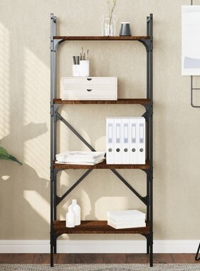 VidaXL Boekenkast 4-laags 56x31,5x138,5 cm bewerkt hout bruineiken
