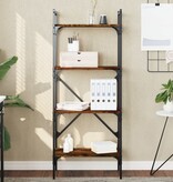 VidaXL Boekenkast 4-laags 56x31,5x138,5 cm bewerkt hout gerookt eiken