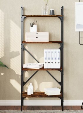 VidaXL Boekenkast 4-laags 56x31,5x138,5 cm bewerkt hout gerookt eiken