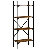 VidaXL Boekenkast 4-laags 56x31,5x138,5 cm bewerkt hout gerookt eiken