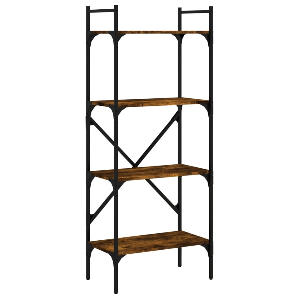 VidaXL Boekenkast 4-laags 56x31,5x138,5 cm bewerkt hout gerookt eiken