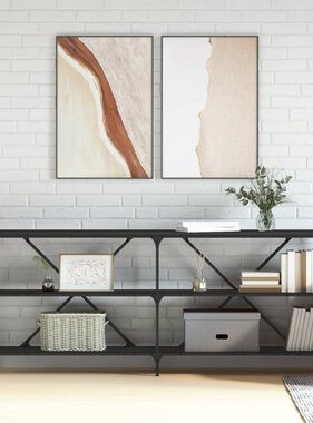 VidaXL Wandtafel 180x30x75 cm bewerkt hout en ijzer zwart