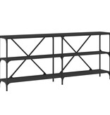 VidaXL Wandtafel 180x30x75 cm bewerkt hout en ijzer zwart