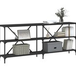 VidaXL Wandtafel 180x30x75 cm bewerkt hout en ijzer zwart