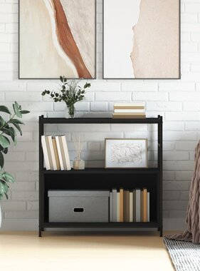 VidaXL Boekenrek 80x30x78,5 cm bewerkt hout en ijzer zwart