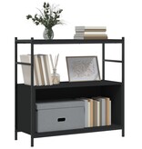 VidaXL Boekenrek 80x30x78,5 cm bewerkt hout en ijzer zwart