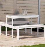 VidaXL Picknicktafel 110x134x75 cm massief grenenhout wit
