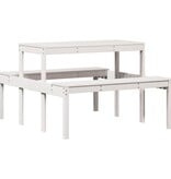 VidaXL Picknicktafel 110x134x75 cm massief grenenhout wit