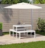 VidaXL Picknicktafel 110x134x75 cm massief grenenhout wit