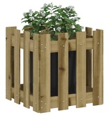 VidaXL Plantenbak met hekontwerp 40x40x40 cm geïmpregneerd grenenhout