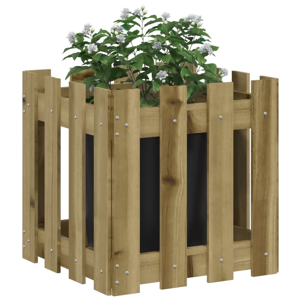 VidaXL Plantenbak met hekontwerp 40x40x40 cm geïmpregneerd grenenhout