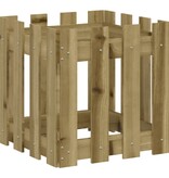VidaXL Plantenbak met hekontwerp 40x40x40 cm geïmpregneerd grenenhout