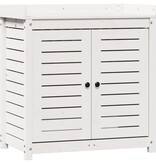 VidaXL Oppottafel met schappen 82,5x50x86,5 cm massief grenenhout wit