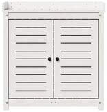 VidaXL Oppottafel met schappen 82,5x50x86,5 cm massief grenenhout wit