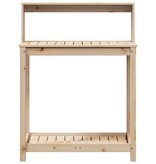 VidaXL Oppottafel met schappen 82,5x50x109,5 cm massief grenenhout