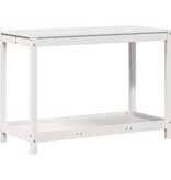 VidaXL Oppottafel met schap 108x50x75 cm massief grenenhout wit