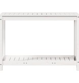 VidaXL Oppottafel met schap 108x50x75 cm massief grenenhout wit