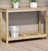 VidaXL Oppottafel met schap 108x35x75 cm geïmpregneerd grenenhout