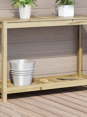 VidaXL Oppottafel met schap 108x35x75 cm geïmpregneerd grenenhout