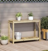 VidaXL Oppottafel met schap 108x35x75 cm geïmpregneerd grenenhout