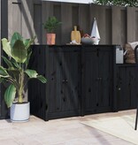 VidaXL Kastdeurtjes voor buitenkeuken 2 st 50x9x82 cm grenenhout zwart