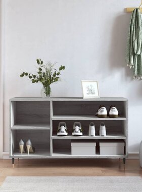 VidaXL Schoenenkast 102x36x60 cm bewerkt hout sonoma grijs