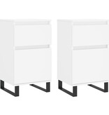 VidaXL Dressoirs 2 st 40x35x70 cm bewerkt hout wit