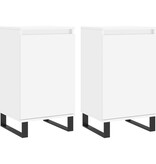 VidaXL Dressoirs 2 st 40x35x70 cm bewerkt hout wit