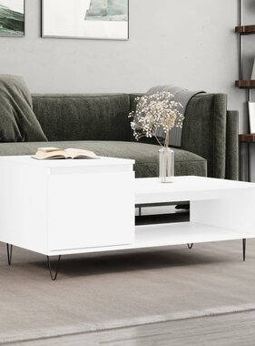 VidaXL Salontafel 100x50x45 cm bewerkt hout wit