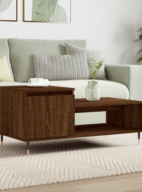 VidaXL Salontafel 100x50x45 cm bewerkt hout bruineiken