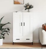 VidaXL Hoge kast 69,5x31x115 cm bewerkt hout hoogglans wit