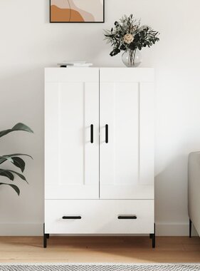 VidaXL Hoge kast 69,5x31x115 cm bewerkt hout hoogglans wit