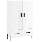 VidaXL Hoge kast 69,5x31x115 cm bewerkt hout hoogglans wit