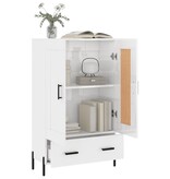 VidaXL Hoge kast 69,5x31x115 cm bewerkt hout hoogglans wit
