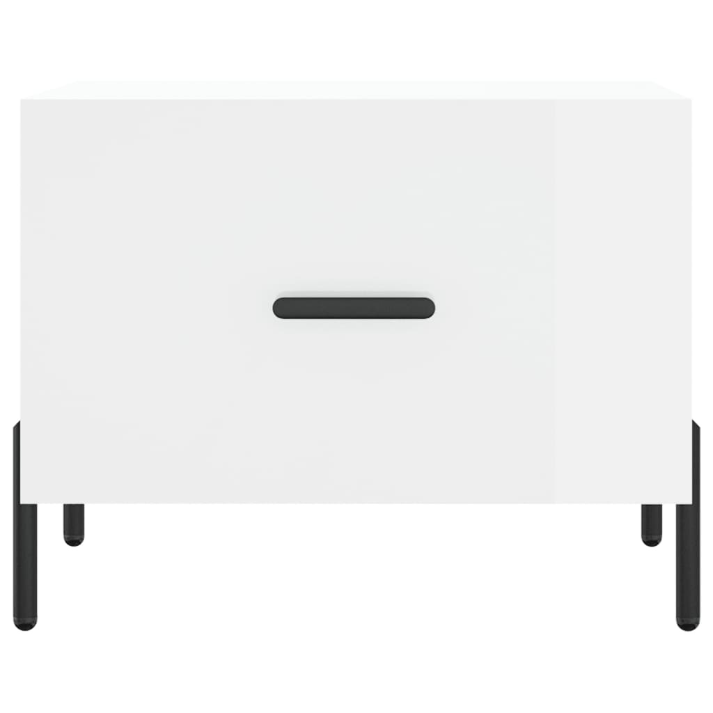 VidaXL Salontafel 50x50x40 cm bewerkt hout hoogglans wit